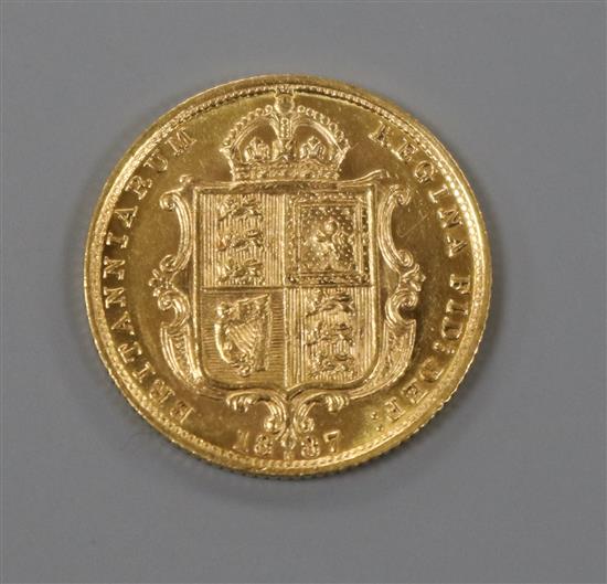 A Victorian gold half sovereign 1887, UNC